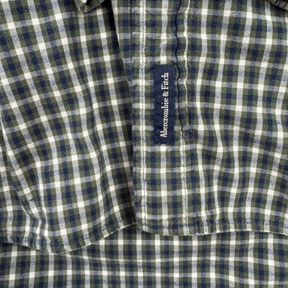 Abercrombie & Fitch Mens XL Gingham Button Down Shirt Y2K Vintage Cotton - Picture 5 of 8